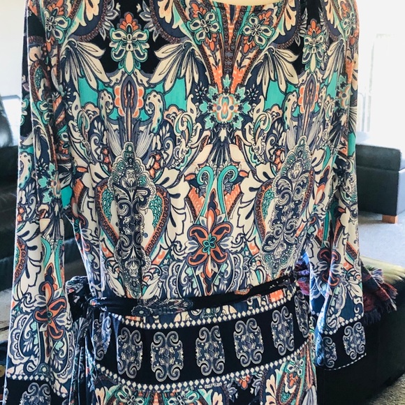 💙 Vintage Women's V Neck dress size medium - Picture 5 of 11